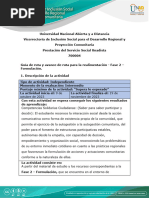 Guía de Ruta y Avance de Ruta para La Realimentación - Fase 2 - Formulación