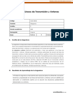 Sílabo de Líneas de Transmisión y Antenas: I. Datos Generales