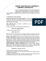 Valores Presentes, Objetivos de La Empresa y Gobierno Corporativo