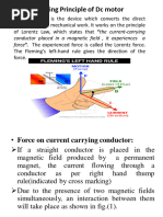 PPT1 Unit 3 DC Motor Working, Types, Torque and Speed Equation, Applications, Characteristics