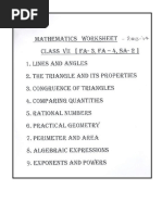 CBSE Class 7 Mathematics Worksheet