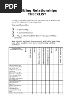 Building Relationships Checklist