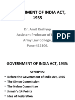 Government of India Act, 1935: Dr. Amit Kashyap Assistant Professor of Law, Army Law College, Pune-412106