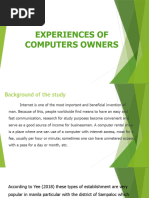 Experiences of Computer Shop Owners