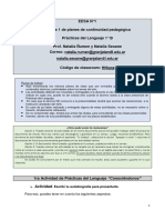 Prácticas Del Lenguaje 1B Bloque 1 de Planes de Continuidad Pedagógica