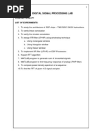 Digital Signal Processing Lab: CODE NO: EC05177 List of Experiments