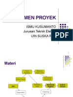 Manajemen Proyek: Ismu Kusumanto Jurusan Teknik Elektro Uin Suska Riau