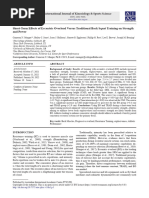 Short Term Effects of Eccentric Overload