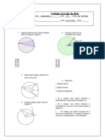 Avaliação 9º Ano - Arcos e Ângulos