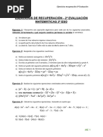 TAREA RECUPERACIÓN, 2 Evaluación, Matemáticas 2º ESO