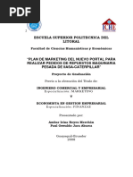 Escuela Superior Politecnica Del Litoral: "Plan de Marketing Del Nuevo Portal para "