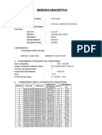 Memoria Descriptiva