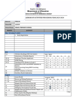 School Calendar of Activities 2023 2024 IMMES