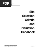 Site Selection Criteria and Evaluation Handbook