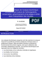 Les Différentes Étapes de L'analyse Biochimique