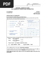 2009 H2 Chemistry Paper 2 (MCQ) + Ans