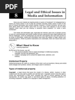 LESSON 8 Legal and Ethical Issues in Media and Information