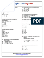 01 Expressoes Algebricas e Fatoracao Pre Calculo