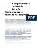 Teoria Comportamental (Behaviorista) Da Administração