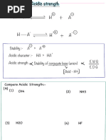 Stability:-A A Acidic Character: - HA HA Acidic Strength Stability of Conjugate Base (Anion) Acid - H+ EWG EDG