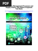 Operations Management Processes and Supply Chains 12th Edition Krajewski Test Bank