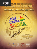 Convocatoria Oficial XXX Festival Nacional de La Canción Boliviana Aquí Canta Bolivia 2023