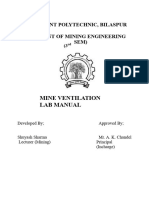 Mine Ventilation Lab Manual 3rd Sem