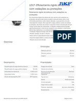 SKF 6317-ZRolamento Rígido de Esferas Com Vedações Ou Proteções Specification