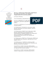 7 - Décret N° 010 - 34 Du 28 Décembre 2010 Fixant Les Seuils de Passation, de Contrôle Et D'approbation Des Marchés Publics