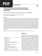 Impact of Climate Change On Groundwater Hydrology: A Comprehensive Review and Current Status of The Indian Hydrogeology