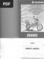 Suzuki DR 800 S - Owners Manual - 1997 - #3127