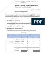 1boletín de Información A La Que Se Refiere El Numeral 14.1 Sobre El Proceso de Maticula 2024