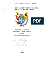 Universidad Catolica de Santa Maria: Escuela Profesional de Ingeniería Mecánica, Mecànica Eléctrica Y Mecatrónica