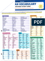 Korean Vocabulary Language Study Card