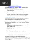 Como Hacer Una Formula en Excel