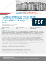 Master Gestion de Production, Logistique, Achats Parcours Management de Projets Logistiques