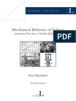 Mechanical Behavior of Tailings - Laboratory Tests From A Swedish Tailings Dam