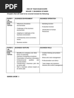 GR 11 Exam Scope