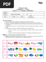 Prueba de Nivel Matematica 2 Semestre