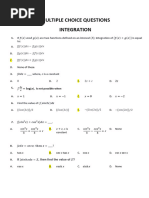 Multiple Choice Questions (Integration)