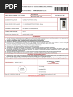 Maharashtra State Board of Technical Education, Mumbai. Hall Ticket For - SUMMER 2023 Exam