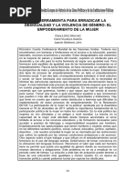 Una Herramienta para Erradicar La Desigualdad Y La Violencia de Género: El Empoderamiento de La Mujer