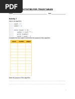 Trace Table Questions