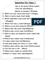 Quiz Questions Class 1 Part2