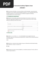 AV2 - GEOMETRIA ANALÍTICA e ÀLGEBRA LINEAR