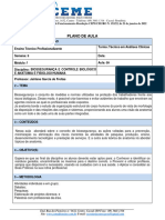 Plano de Aula 9 - Biossegurança e Controle Biológico e Anatomia e Fisiologi Humana