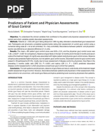 Arthritis Care Research - 2022 - Dalbeth - Predictors of Patient and Physician Assessments of Gout Control