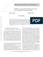 Decreased Latent Inhibition Is Associated With Increased Creative Achievement in High-Functioning Individuals