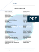 Set - Lista de Insumos Quimicos