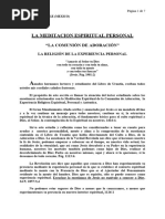 ESCRITO 27 LA MEDITACION ESPIRITUAL PERSONAL - Jaime Díaz Page